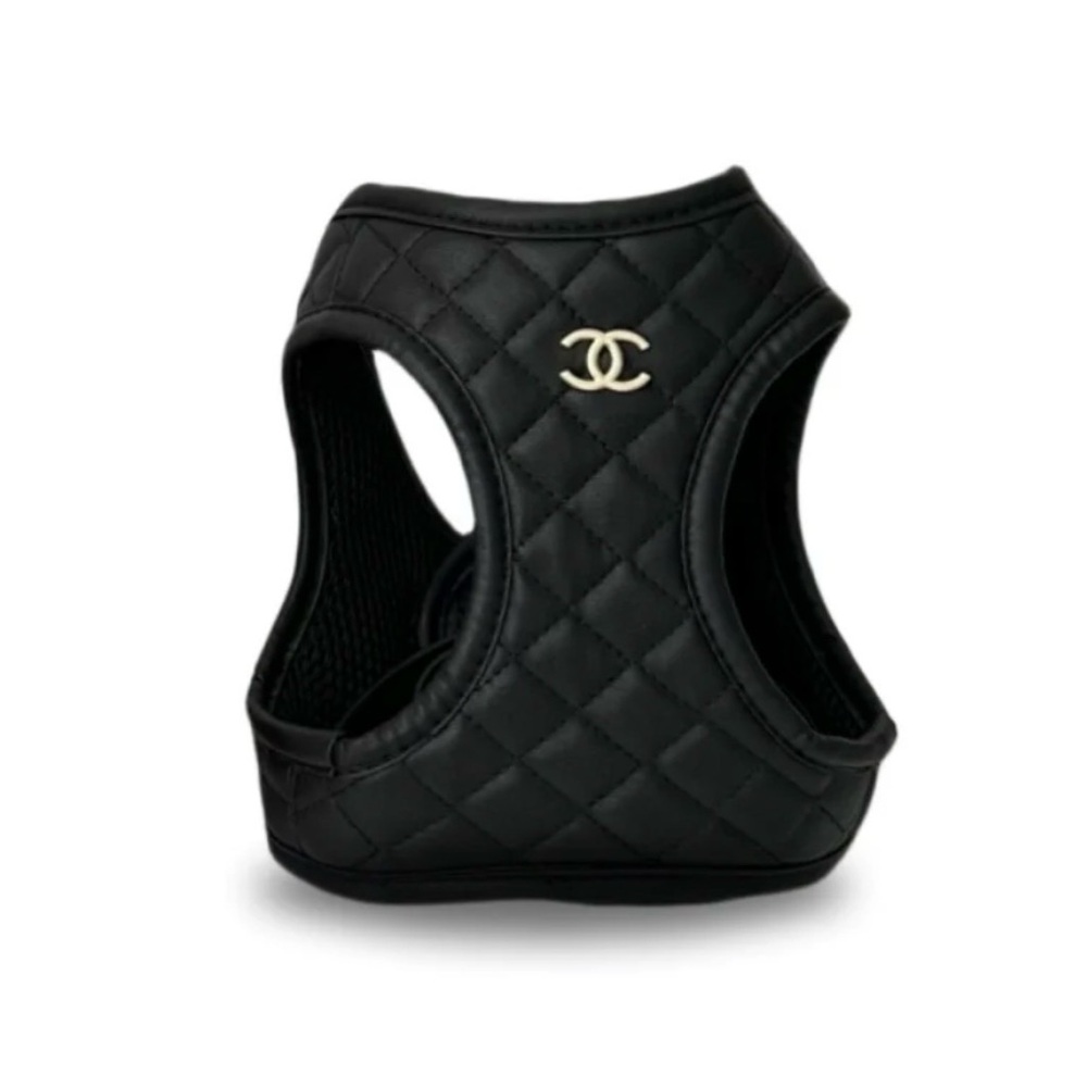 CC Black Step-In Harness For Dogs With Leash Set
